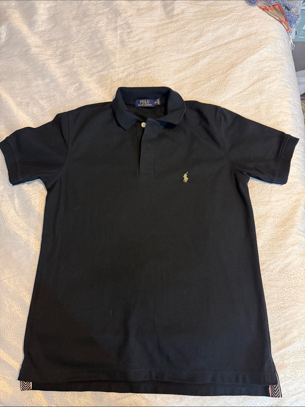 Polo by Ralph Lauren Black Short-Sleeve Polo with grayPony for kids size M